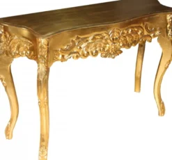 Casa Padrino Barock Konsolentisch Gold mit Schubladen, Damen Schminktisch, Antik Stil, B 116 cm x H 77 cm x T 36 cm