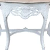 Casa Padrino Barock Konsolentisch Weiss / Creme mit Marmorplatte - Konsole Möbel Antik Stil