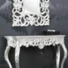 Casa Padrino Barock Konsole Silber 85 cm - Barockstil Konsolentisch - Barock Möbel