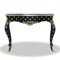 Casa Padrino Barock Konsole Schwarz Gold 100 x 40 x H. 85 cm - Barock Konsolentisch