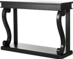 Casa Padrino Barock Konsole Schwarz 145 x 45 x H. 100 cm - Handgefertigter Konsolentisch im Barockstil - Prunkvolle Barockstil Konsole - Barock Möbel - Antik Stil Möbel - Barockstil Möbel