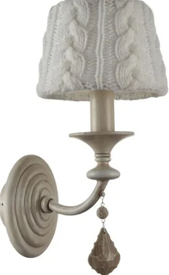 Casa Padrino Barock Kristall Wandleuchte Wandlampe Beige 15 x 23 x H. 33 cm