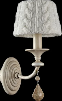 Casa Padrino Barock Kristall Wandleuchte Wandlampe Beige 15 x 23 x H. 33 cm