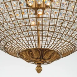 Casa Padrino Barock Kristall Kronleuchter Gold Ø 61 x H. 80 cm - Barock Leuchten
