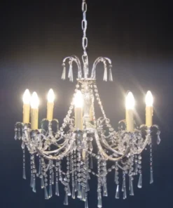 Casa Padrino Barock Kristall Kronleuchter 8-Flammig Silber - Hängeleuchte Lüster Hängelampe Deckenlampe - Höhe 69 cm, Durchmesser 73 cm