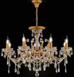Casa Padrino Barock Kristall Kronleuchter Gold Ø 76 x H. 56 cm - Prunkvoller Lüster im Barockstil - Barock Möbel