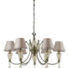 Casa Padrino Barock Kristall Kronleuchter Antik Bronze / Champagnerfarben / Grau Ø 80 x H. 55 cm - Prunkvoller Kronleuchter im Barockstil