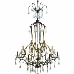 Casa Padrino Barock Kristall Kronleuchter Gold Ø 120 x H. 160 cm - Barock Leuchten