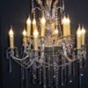 Casa Padrino Barock Kristall Kronleuchter 12-Flammig Silber ModK2 - Hängeleuchte Lüster Hängelampe Deckenlampe
