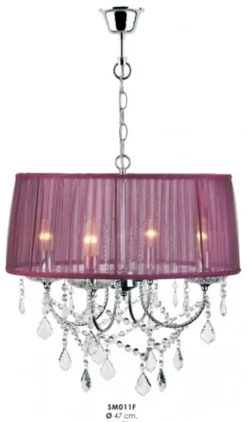 Casa Padrino Barock Kristall Kronleuchter Lila Durchmesser Ø 47 cm - Barock Leuchten