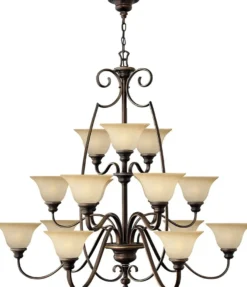 Casa Padrino Barock Kronleuchter Antik Bronze / Vintage Alabaster Ø 119,4 x H. 109,2 cm - Prunkvoller Kronleuchter mit eleganten Kunstglas Lampenschirmen - Barock Möbel