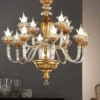Casa Padrino Barock Kronleuchter Gold Ø 90 x H. 95 cm 12-flammig - Handgefertigte Leuchte aus Italien - Barock Leuchten