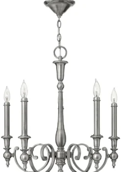 Casa Padrino Barock Kronleuchter Antik Silber Ø 61 x H. 63,5 cm - Eleganter Kronleuchter im Barockstil - Barock Lampen