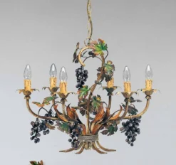Casa Padrino Barock Kronleuchter Ø 70 x H. 55 cm 6-flammig - Handgefertigte Leuchte aus Italien - Barock Leuchten