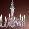 Casa Padrino Barock Kronleuchter Violett Ø 75 x H. 75 cm 8-flammig - Handgefertigte Leuchte aus Italien - Barock Leuchten