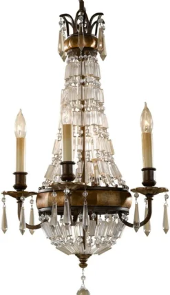 Casa Padrino Barock Kronleuchter mit Kristallglas Bronze Ø 36,2 x H. 62,5 cm - Prunkvoller Kronleuchter im Barockstil - Edel & Prunkvoll