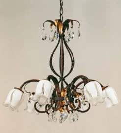 Casa Padrino Barock Kronleuchter Ø 65 x H. 55 cm 6-flammig - Handgefertigte Leuchte aus Italien - Barock Leuchten