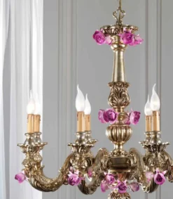 Casa Padrino Barock Kronleuchter Ø 85 x H. 80 cm 8-flammig - Handgefertigte Leuchte aus Italien - Barock Leuchten