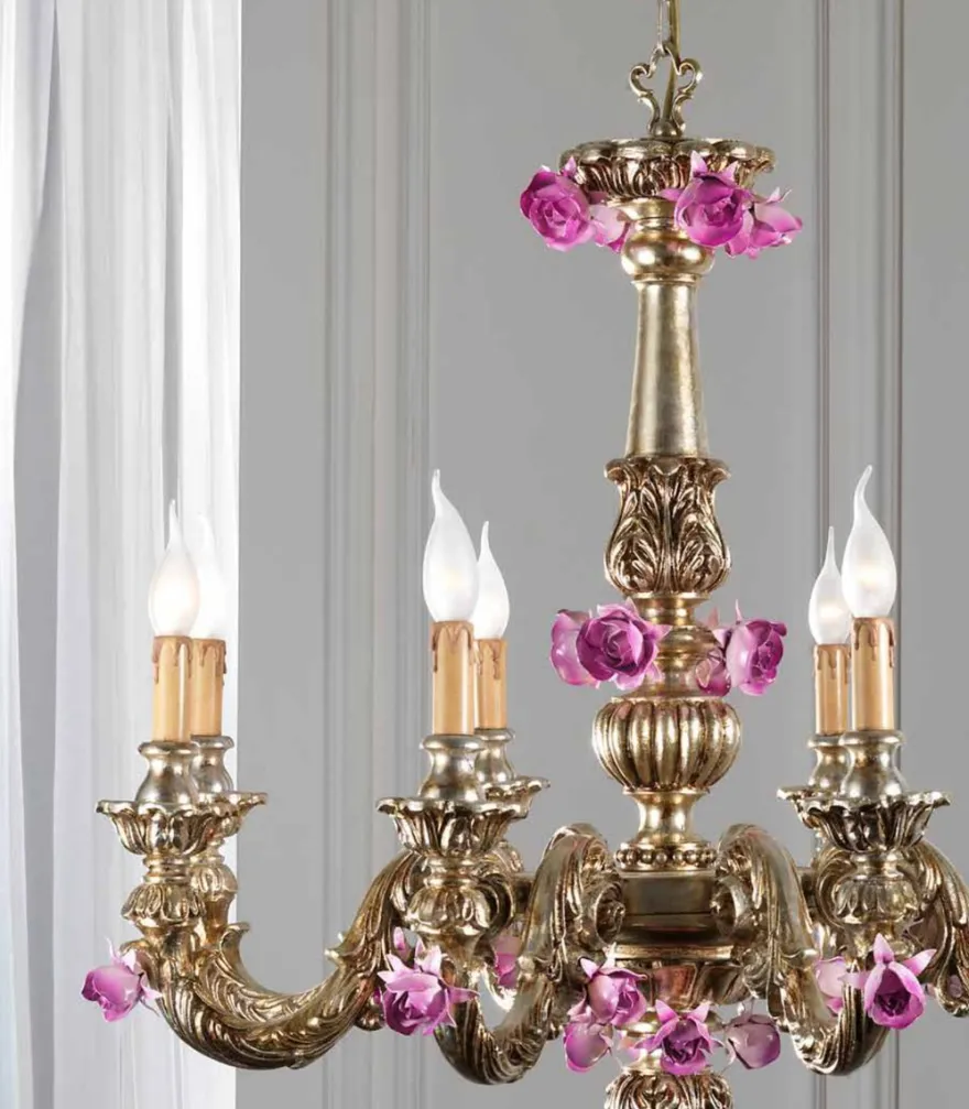 Casa Padrino Barock Kronleuchter Ø 85 x H. 80 cm 8-flammig - Handgefertigte Leuchte aus Italien - Barock Leuchten