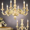 Casa Padrino Barock Kronleuchter Venezianisch Grün Gold Ø 85 x H. 65 cm 6-flammig - Handgefertigte Leuchte aus Italien - Barock Leuchten