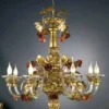 Casa Padrino Barock Kronleuchter Ø 80 x H. 90 cm 8-flammig - Handgefertigte Leuchte aus Italien - Barock Leuchten