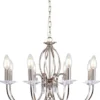 Casa Padrino Barock Kronleuchter Silber Ø 65 x H. 46 cm - Eleganter Wohnzimmer Kronleuchter - Kronleuchter im Barockstil