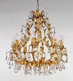 Casa Padrino Barock Kronleuchter Gold Ø 70 x H. 68 cm 8-flammig - Handgefertigte Leuchte aus Italien - Barock Leuchten