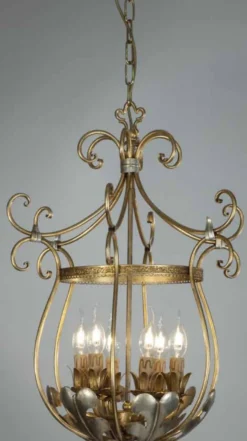 Casa Padrino Barock Kronleuchter Ø 70 x H. 50 cm 6-flammig - Handgefertigte Leuchte aus Italien - Barock Leuchten