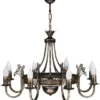 Casa Padrino Barock Kronleuchter Antik Bronze Ø 67 x H. 68 cm - Prunkvoller Wohnzimmer Metall Kronleuchter im Barockstil - Edel & Prunkvoll