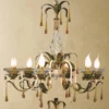 Casa Padrino Barock Kronleuchter Ø 65 x H. 60 cm 6-flammig - Handgefertigte Leuchte aus Italien - Barock Leuchten