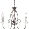 Casa Padrino Barock Kronleuchter Silber Ø 38 x H. 42 cm - Elegante Wohnzimmer Kronleuchter - Kronleuchter im Barockstil