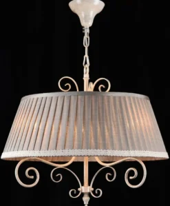 Casa Padrino Barock Kronleuchter im antiken Stil in Beige und Grau Ø 50 x H. 44 cm - Luxus Beleuchtung
