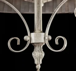 Casa Padrino Barock Kronleuchter im antiken Stil in Beige und Grau Ø 50 x H. 44 cm - Luxus Beleuchtung