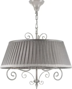 Casa Padrino Barock Kronleuchter im antiken Stil in Beige und Grau Ø 50 x H. 44 cm - Luxus Beleuchtung