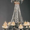 Casa Padrino Barock Kronleuchter Schwarz Silber Ø 75 x H. 95 cm 12-flammig - Handgefertigte Leuchte aus Italien - Barock Leuchten