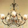 Casa Padrino Barock Kronleuchter Ø 60 x H. 55 cm 5-flammig - Handgefertigte Leuchte aus Italien - Barock Leuchten
