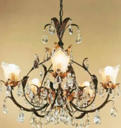 Casa Padrino Barock Kronleuchter Ø 60 x H. 55 cm 5-flammig - Handgefertigte Leuchte aus Italien - Barock Leuchten
