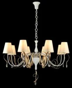 Casa Padrino Barock Kronleuchter Kristall Weiß 100 x H 67 cm - Antik Stil Deckenleuchte