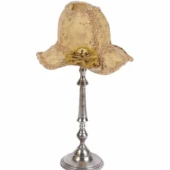 Casa Padrino Barock Lampenschirm in Damenhut Form Beige / Gold 47 cm