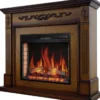 Casa Padrino Barock LED Elektrokamin Braun 128 x 38 x H. 110,5 cm
