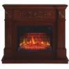 Casa Padrino Barock LED Elektrokamin Dunkelbraun 106,6 x 37 x H. 92,5 cm - Barock Möbel