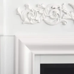 Casa Padrino Barock LED Elektrokamin Weiß 121 x 35 x H. 100 cm - Barock Möbel