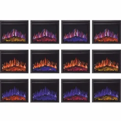 Casa Padrino Barock LED Elektrokamin Weiß 121 x 35 x H. 100 cm - Barock Möbel