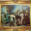 Casa Padrino Barock Ölgemälde Damen Musizieren Mehrfarbig / Gold 160 x 10 x H. 130 cm - Handgemaltes Gemälde mit prunkvollem Rahmen im Barockstil - Barock Deko Accessoires