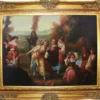 Casa Padrino Barock Ölgemälde Gartenfest Mehrfarbig / Gold 160 x 10 x H. 130 cm - Handgemaltes Gemälde mit prunkvollem Rahmen im Barockstil - Wanddeko im Barockstil