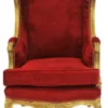 Casa Padrino Barock Lounge Thron Sessel Bordeaux Rot / Gold - Antik Stil Ohrensessel, Höhe 110 cm