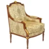Casa Padrino Barock Lounge Thron Sessel Empire im Gold Muster / Mahagoni Braun / Gold - 100 x 70 x 70 cm