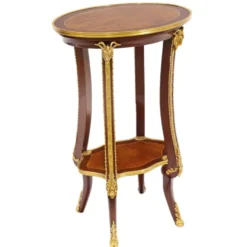 Casa Padrino Barock Luxus Beistelltisch Mahagoni / Gold H 78 x 44 cm - Beistell Tisch Möbel Louis XIV