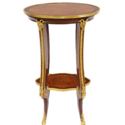 Casa Padrino Barock Luxus Beistelltisch Mahagoni / Gold H 78 x 44 cm - Beistell Tisch Möbel Louis XIV