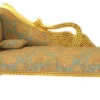 Casa Padrino Barock Luxus Chaiselongue Antik Gold-Türkis-Rot Muster / Gold - Golden Wings - Luxus Qualität